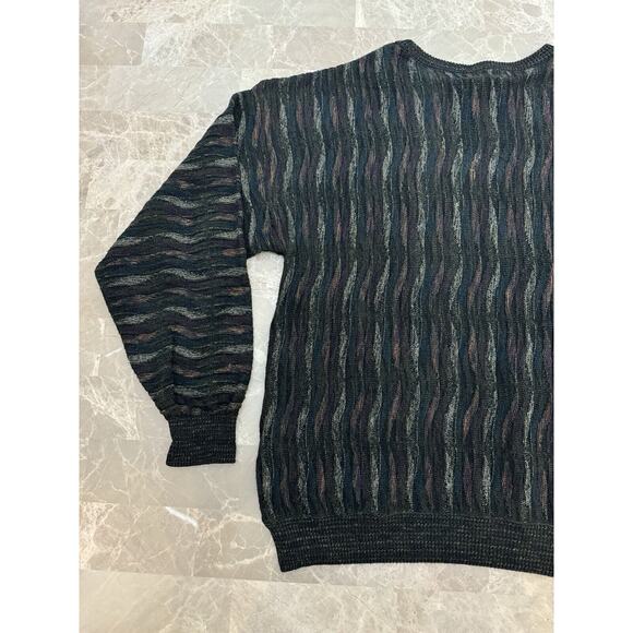 VINTAGE LOUIS ROTH COOGI STYLE WEAVE SWEATER BROWN MULTO MENS Large EXCELLENT - Picture 9 of 10